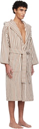 Tekla Off-White & Brown Terry Hooded Bathrobe