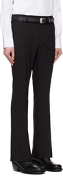 International Gallery BEAMS Black Stretch Flare Trousers