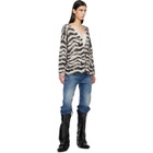 R13 Off-White & Black Printed Oversized Cardigan