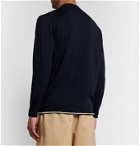 Comme des Garçons HOMME - Logo-Embroidered Wool and Cotton-Blend Sweater - Blue
