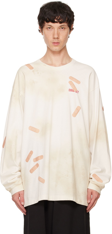 Photo: doublet White Bandage Embroidery Long-Sleeve T-Shirt