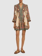 ZIMMERMANN Ottie Linen Printed Mini Dress