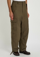 Rhude Parachute Linen-blend Cargo Trousers Olive