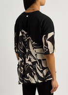 High Metamorphic Printed Satin and Stretch-cotton T-shirt Black