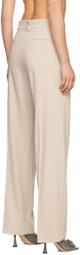 Yuzefi Beige Classic Wide Leg Trousers