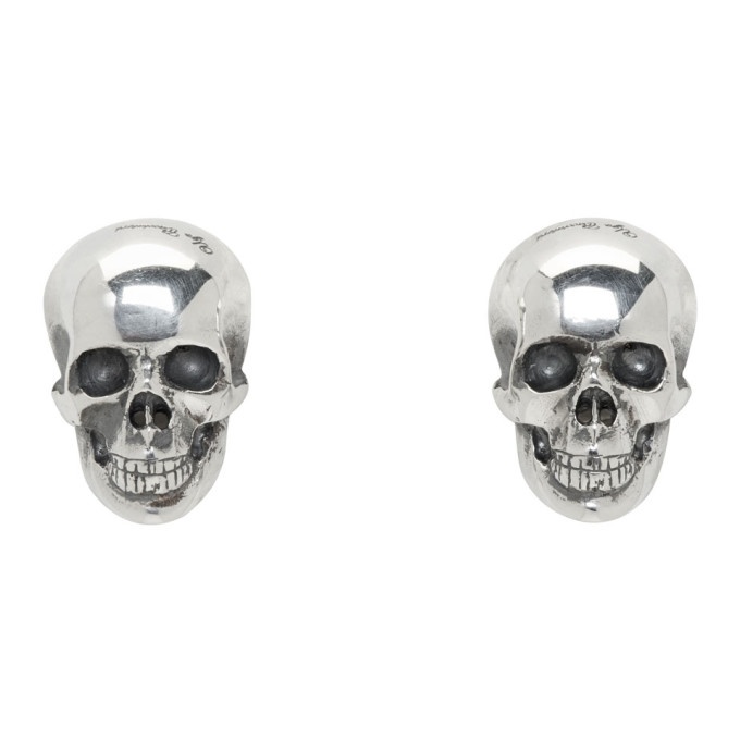 Photo: Ugo Cacciatori Silver Half Skull Stud Earrings