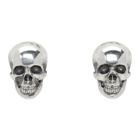 Ugo Cacciatori Silver Half Skull Stud Earrings