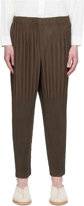 Photo: HOMME PLISSÉ ISSEY MIYAKE Brown Monthly Color April Trousers