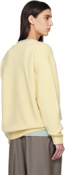 ssstein Yellow Pure Cashmere Knit V Neck LS Sweater