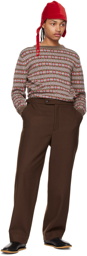 Bode Brown Wool Straight Trousers