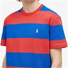 Polo Ralph Lauren Men's Block Stripe T-Shirt in Post Red/Blue Saturn