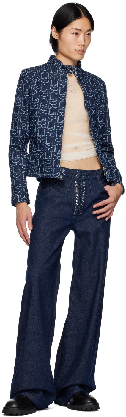 【関税込み】Ludovic de Saint Sernin ジーンズ Ludovic De Saint Sernin straight-leg lace-up Jeans | Black