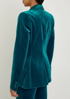 Rabanne Waist Coat-effect Velvet Blazer Turquoise