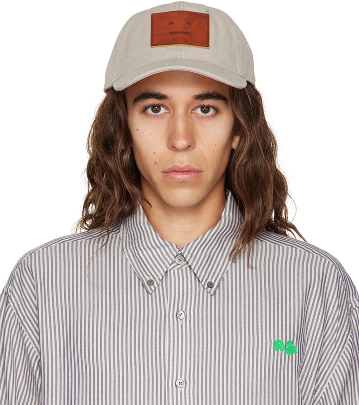 Photo: Acne Studios Beige Leather Patch Cap