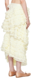 Yuhan Wang Off-White Ruffled Skirt