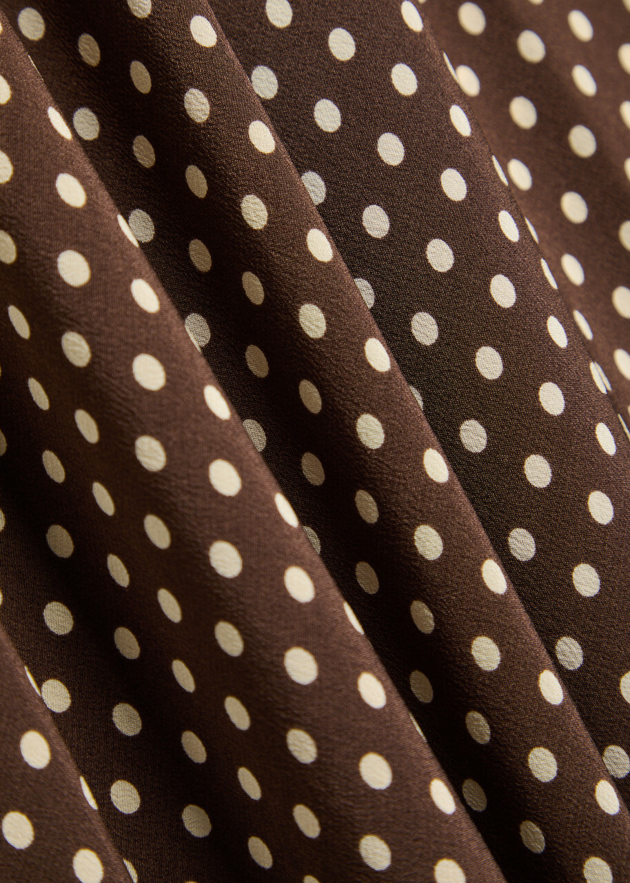 Matteau Polka dot Silk Midi Dress Brown