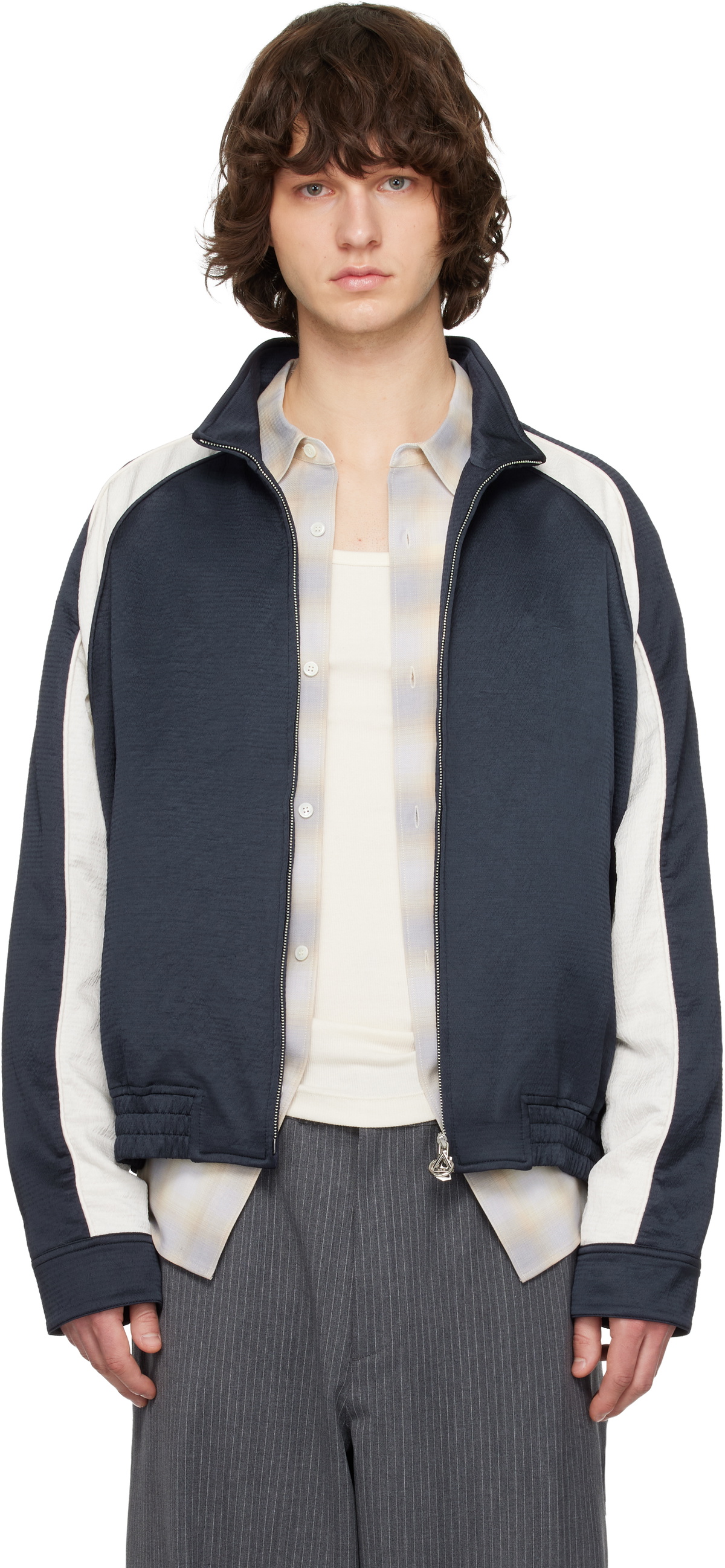 Solid Homme Navy Contrast Track Jacket