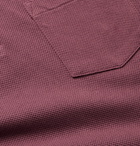 Sunspel - Riviera Slim-Fit Cotton-Mesh Polo Shirt - Burgundy