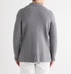 Anderson & Sheppard - Slim-Fit Waffle-Knit Merino Wool and Cashmere-Blend Cardigan - Gray