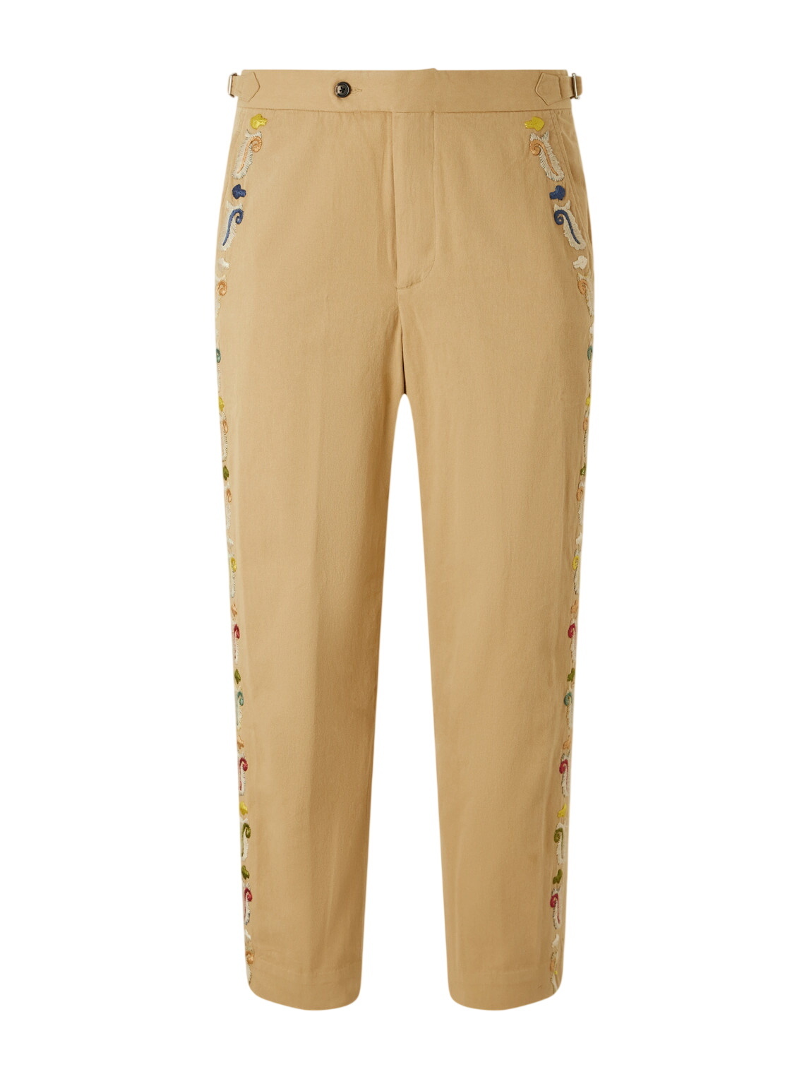 BODE Men's Cambridge Patch Pant in White/Multi Bode BODE Men's Cambridge Patch Pant in White/Multi Bode