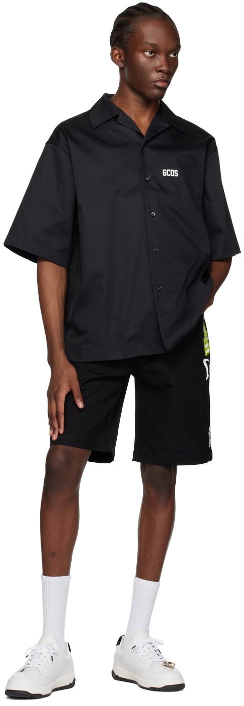 GCDS Black Printed Shirt