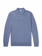 Caruso - Wool, Silk and Cashmere-Blend Polo Shirt - Blue