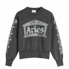 Aries Women's Baby Fit Aged Ancient Column Sweatshirt in Black 