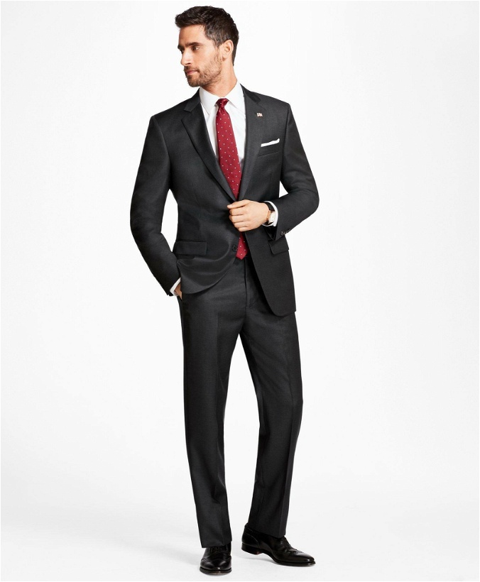 Photo: Brooks Brothers Men's Madison Fit Tic 1818 Suit | Grey