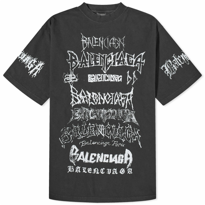 Photo: Balenciaga Men's Metal Logo T-Shirt in Faded Black/White