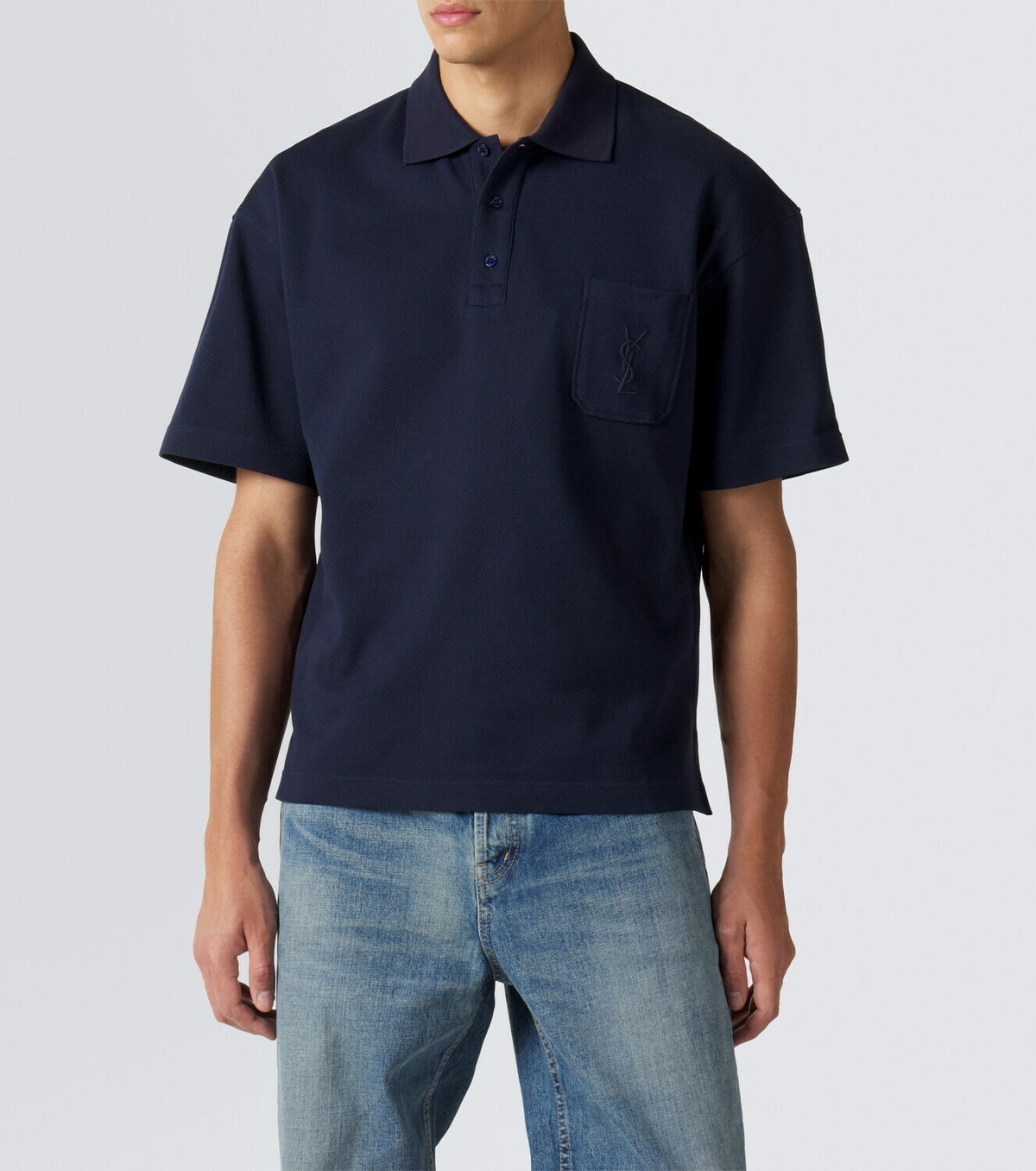 Saint Laurent Cassandre cotton polo shirt