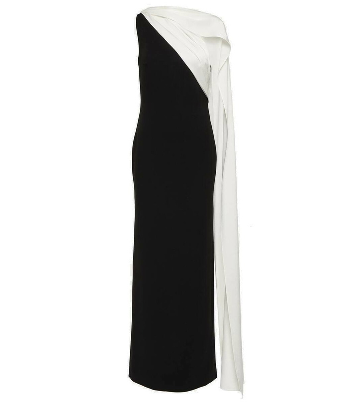 Photo: Roland Mouret One-shoulder scarf-detail cady gown
