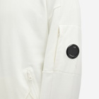 C.P. Company Men's Diagonal Raised Fleece Zipped Sweatshirt in Gauze White