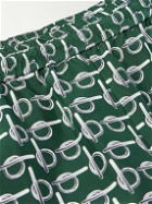Burberry - Straight-Leg Printed Silk-Poplin Shorts - Green