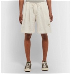Story Mfg. - Wide-Leg Embroidered Organic Cotton Drawstring Shorts - Neutrals