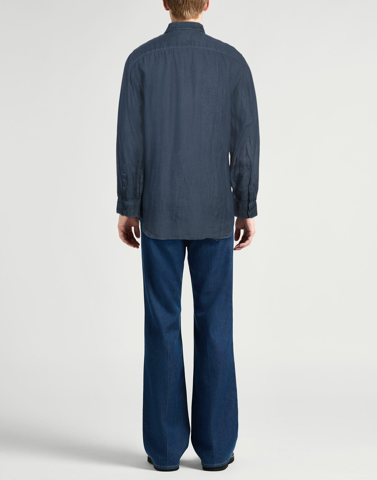 120% Lino Mens Shirt in Navy