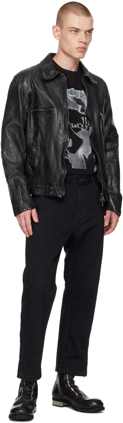 Yohji Yamamoto Black Printed Long Sleeve T-Shirt