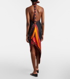 Pucci Fari halterneck silk twill midi dress