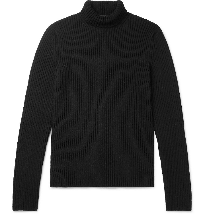 Photo: Balenciaga - Slim-Fit Ribbed Cashmere-Blend Rollneck Sweater - Black