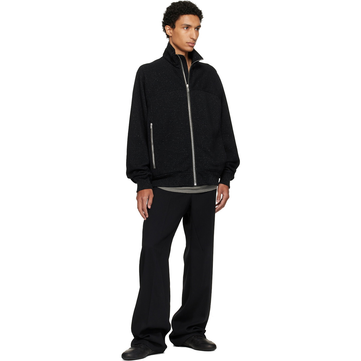 Rick Owens Black Tower Zipfront Jogger Track Jacket