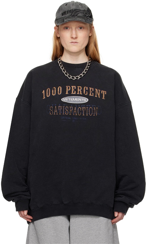 Photo: VETEMENTS Black '1000 Percent' Sweatshirt