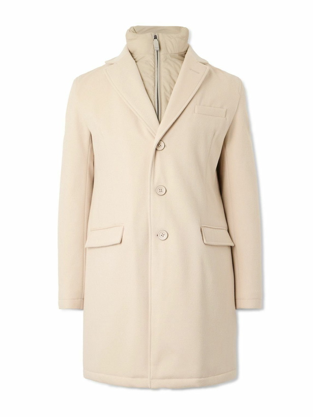 Photo: Herno - Wool Coat with Detachable Shell Gilet - Neutrals