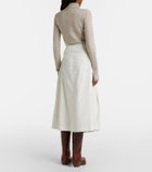 Gabriela Hearst Wesley pleated cotton corduroy midi skirt