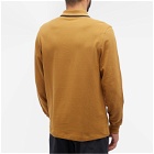 Fred Perry Men's Long Sleeve Twin Tipped Polo Shirt in Dark Caramel/Oatmeal/Black