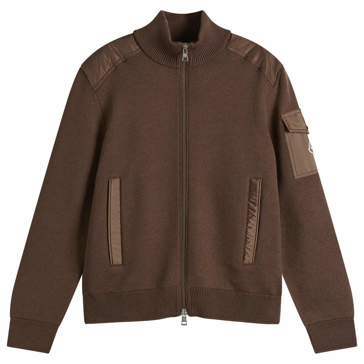 Moncler Men's Hybrid Wool Zip Through in Brown