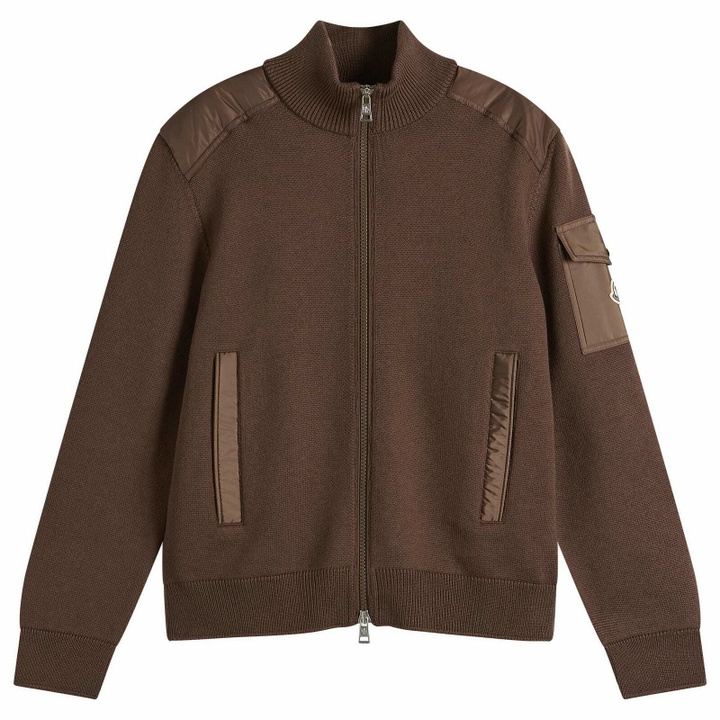 Photo: Moncler Men's Hybrid Wool Zip Through in Brown
