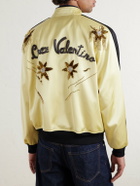 Valentino Garavani - Embellished Satin Bomber Jacket - Yellow
