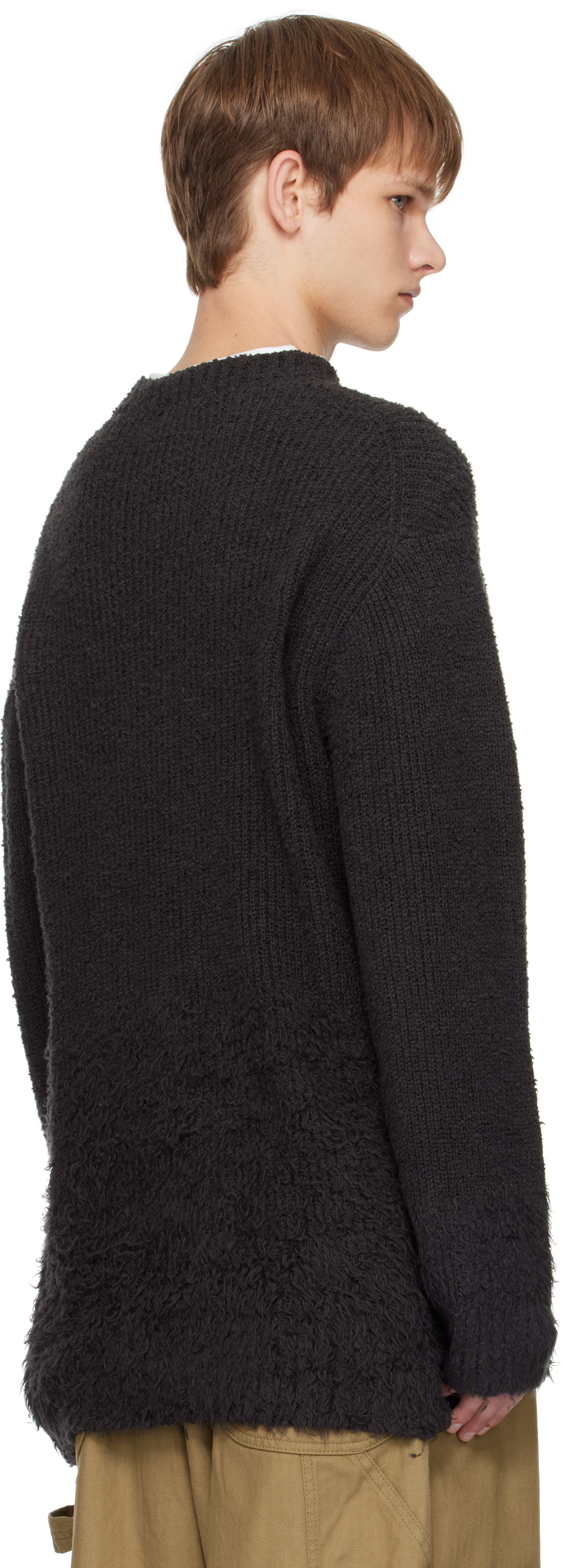 YOHJI YAMAMOTO Gray Gradation Round Neck Sweater