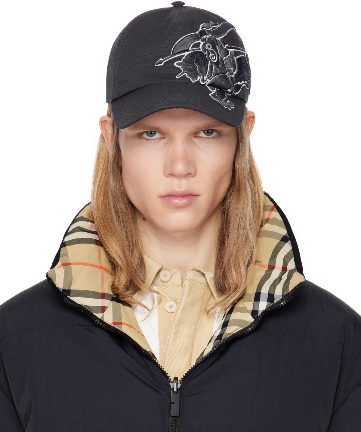 Burberry Gray EKD Cotton Baseball Cap