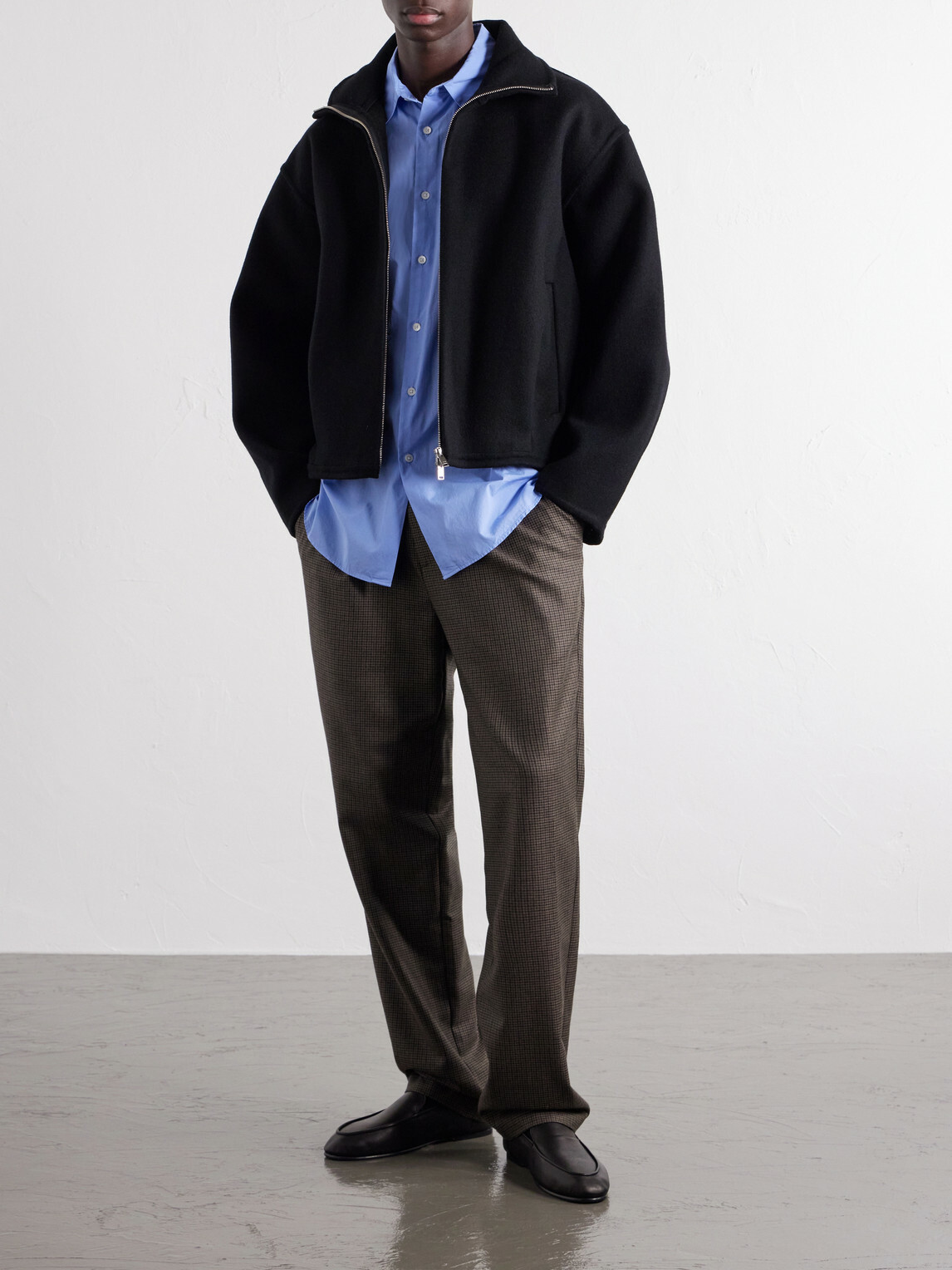 YOKE - Classic-Collar Cotton-Poplin Shirt - Blue