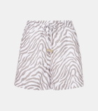 Heidi Klein Zebra-print linen shorts